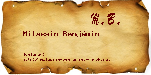 Milassin Benjámin névjegykártya